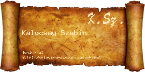 Kalocsay Szabin névjegykártya